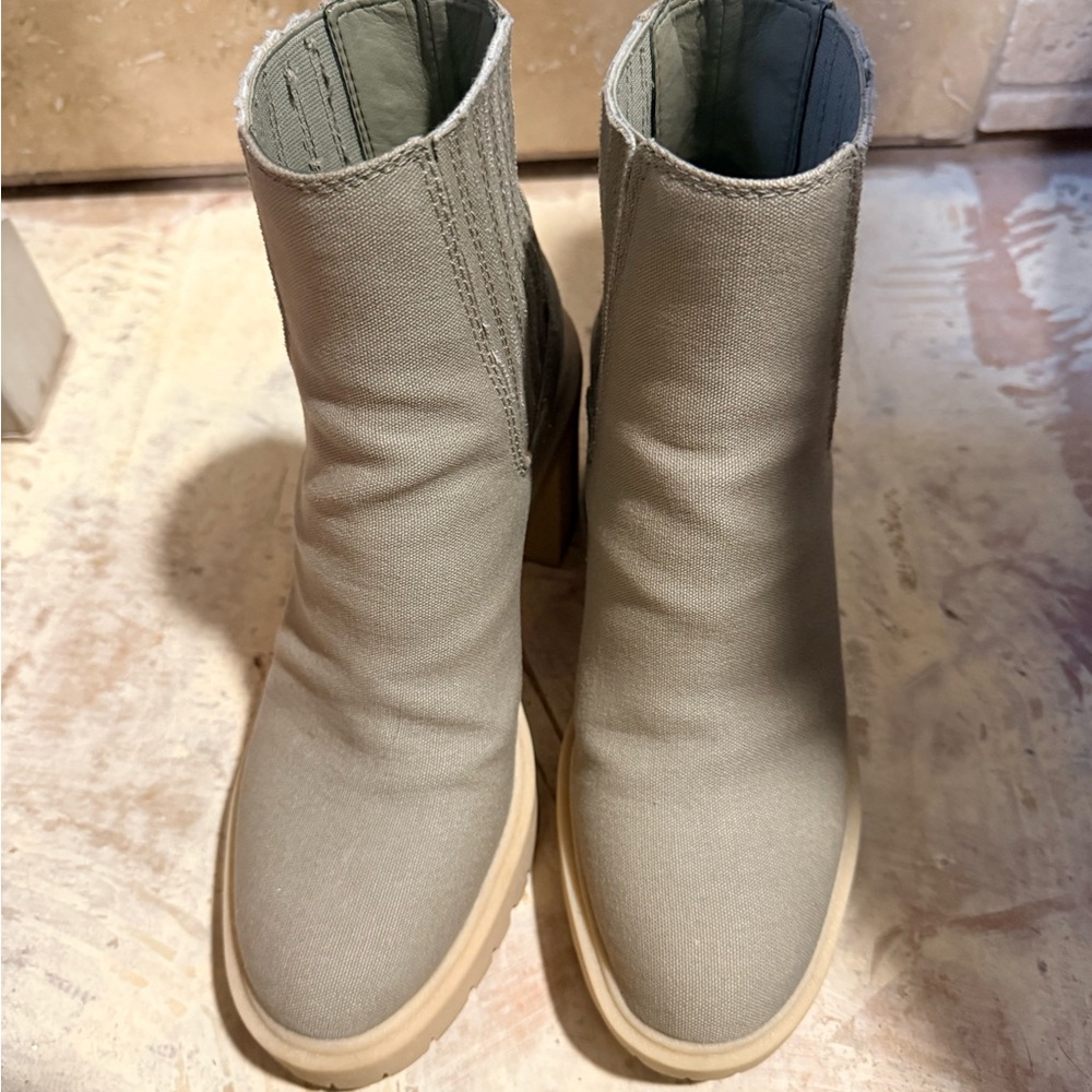Dolce Vita Taupe Stretch Ankle Boots
